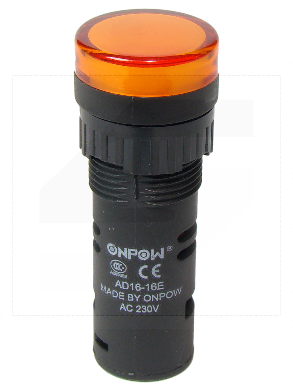 Kontrolka AD16-16E/O-230VAC;16mm; pomarańcz.;podśw.LED230V;IP40;ONPOW