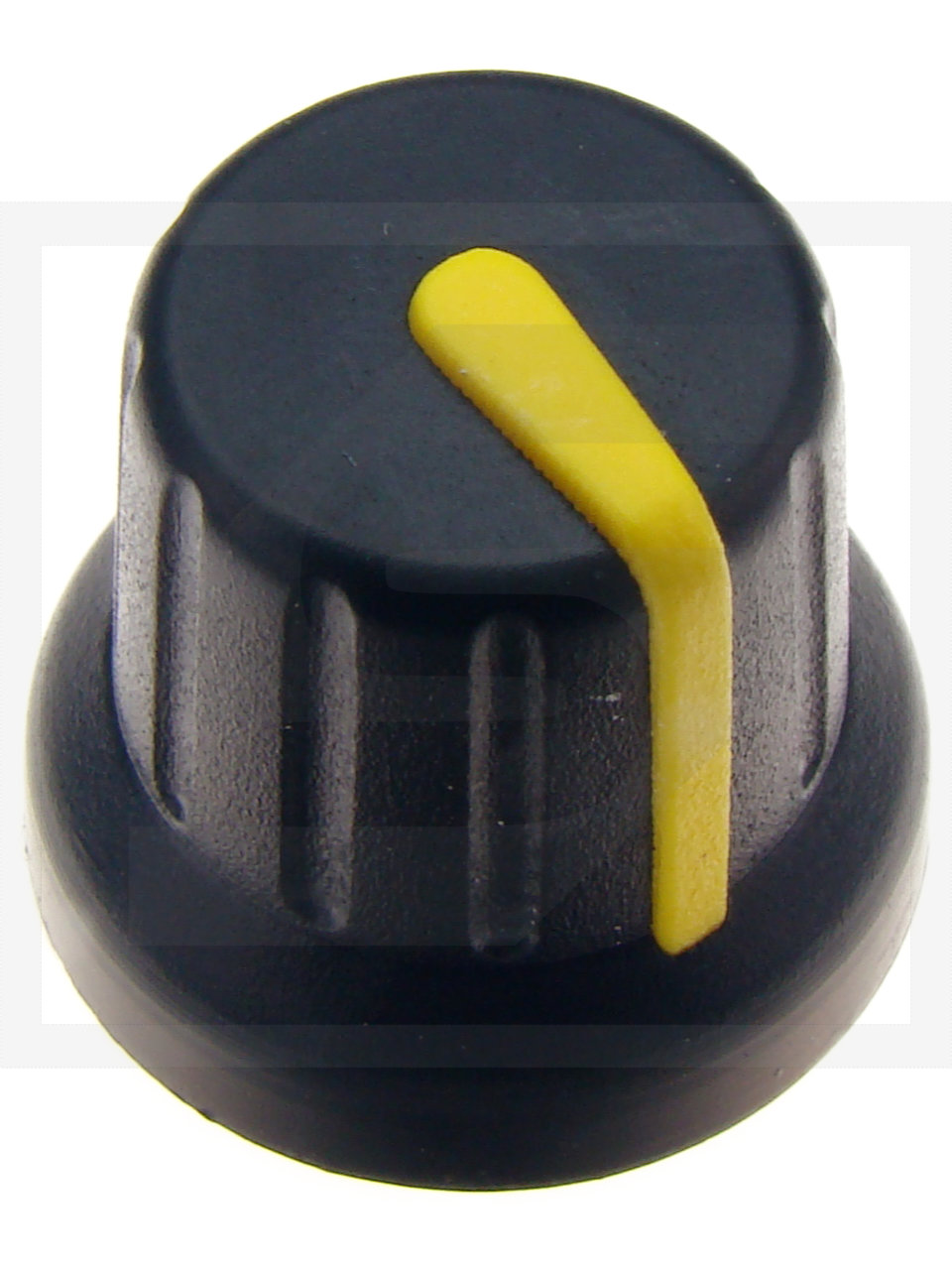 Pokrętło N-4 znacznik żółty; średnica osi 6mm;fi 16x14mm;