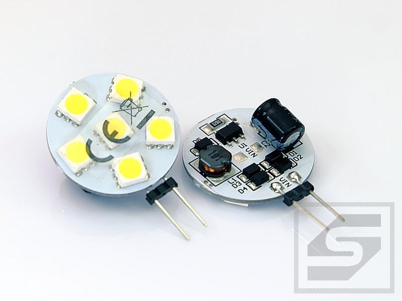 Moduł LED OLBZ-1.2W b.zimny12VAC/DC G4;120stop.;100lm;6xPLCC6;śred.23mm