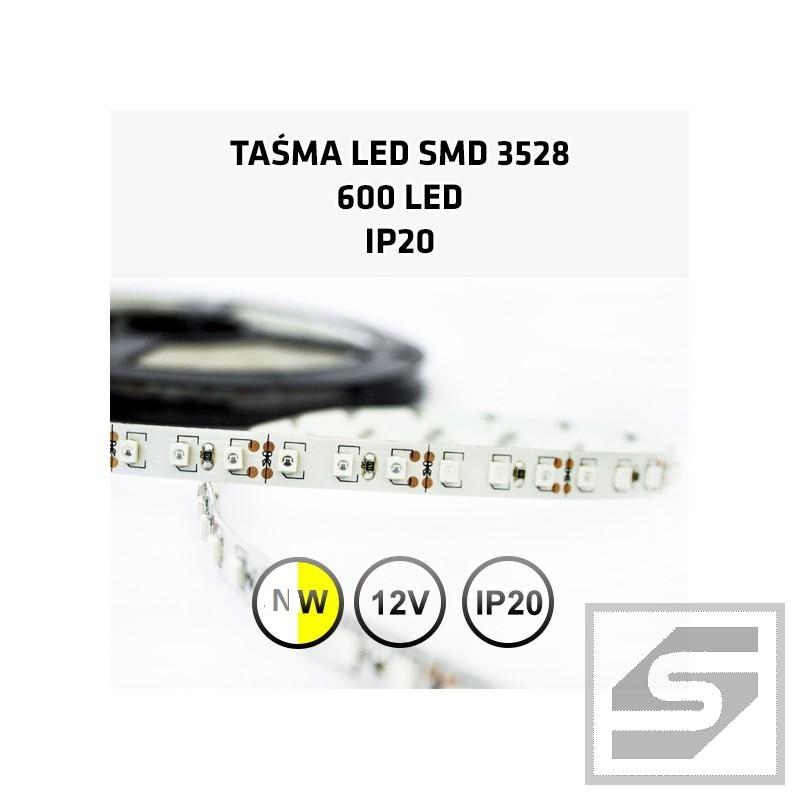 Taśma LED biała neut.600LED/5m 2835 12VDC/IP20/48W LEDstrip2835NW/120