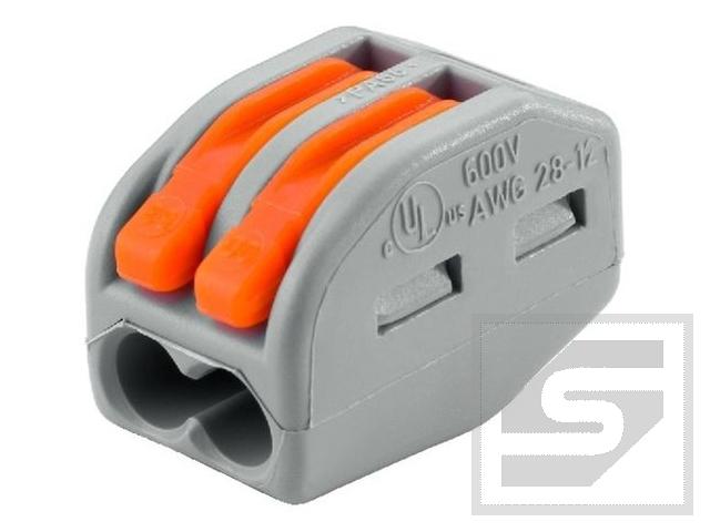 Złączka instalacyjna 222-412;2-tory 24A; 450V; 0.2-4mm2;WAGO;na przewód