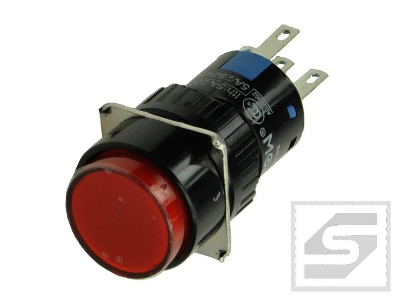 Przełącznik LAS1-AY-11Z/R/12V;ON-ON czerw.;podś.LED12V;5A/250V;bistab.