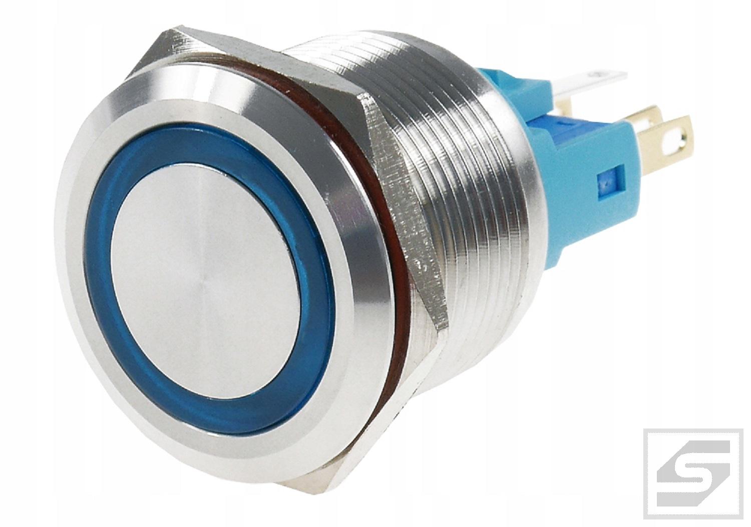 Przełącznik LB22BR-BLUE 22mm RING podśw. LED 9-24V;bistabilny;2A/250V