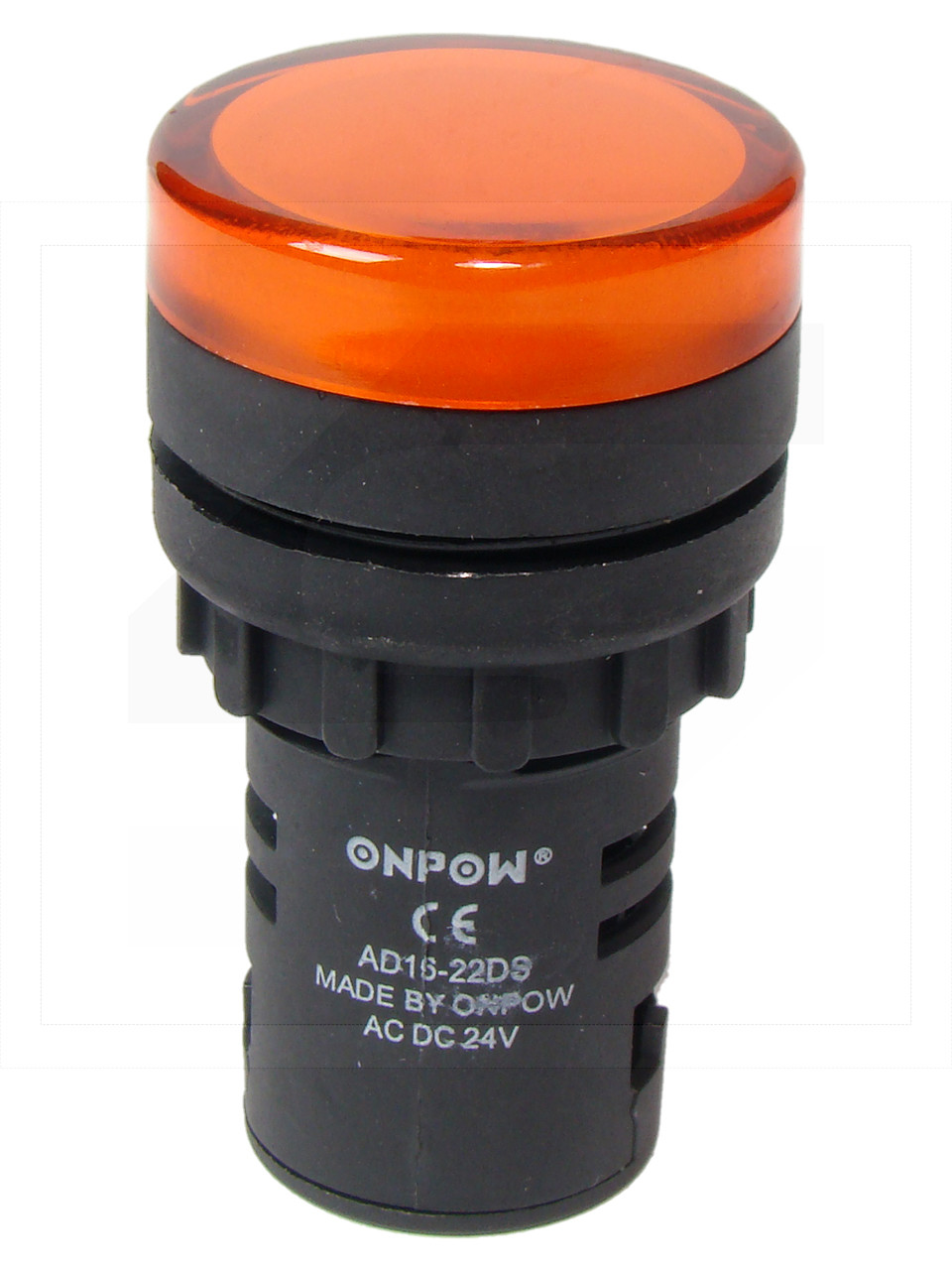 Kontrolka AD16-22DS/O-24VAC/DC;22mm pomarańcz.;podśw.LED 24V;IP40;ONPOW