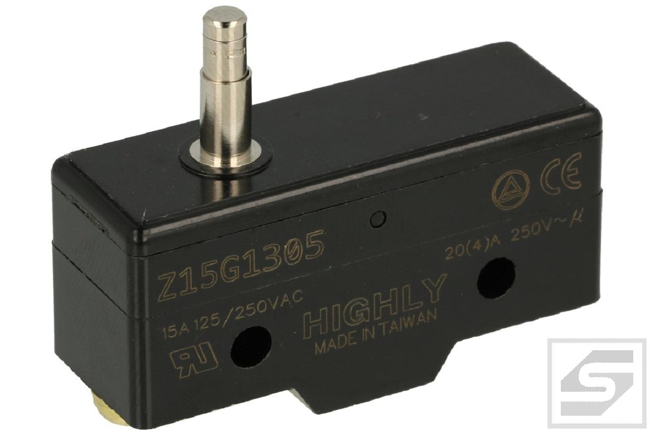 Mikroprzełącznik Z15G1305 HIGHLY z trzpieniem 12.2mm;15A/250VAC;IP40