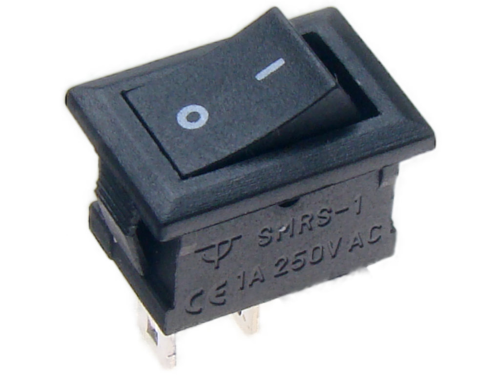 Przełącznik klawiszowy SMRS-101-1C3 czarny;2poz.;ON-OFF;1A/250VAC;RoHS