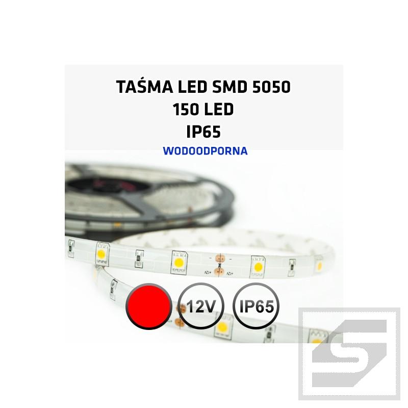 Taśma LED czerwona   150LED/5m 5050 12VDC/IP65/36W LEDstrip5050R/30
