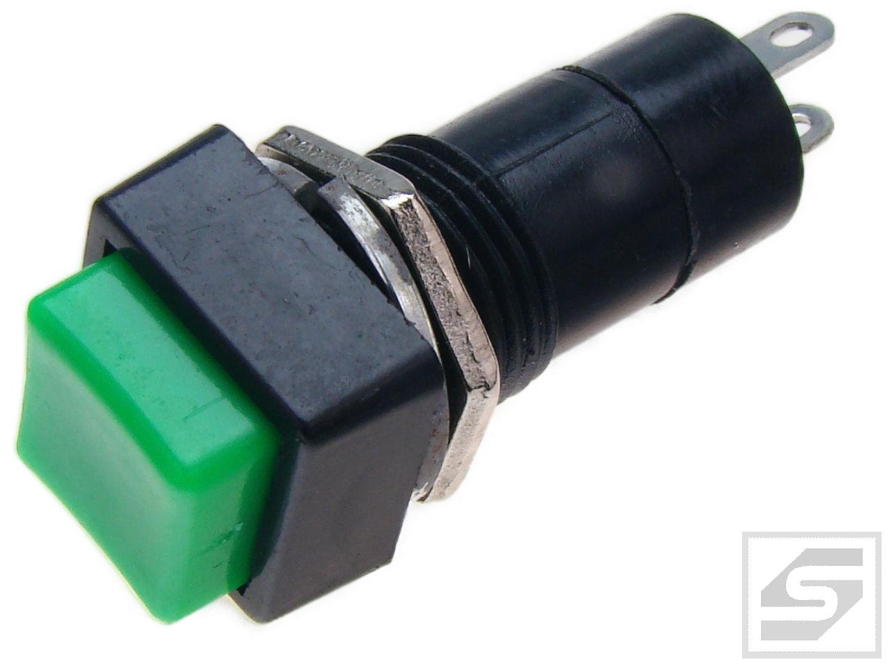 Przełącznik przyciskowy PBS80G kwa. 3A;250V;zielony ON-(OFF) RoHS