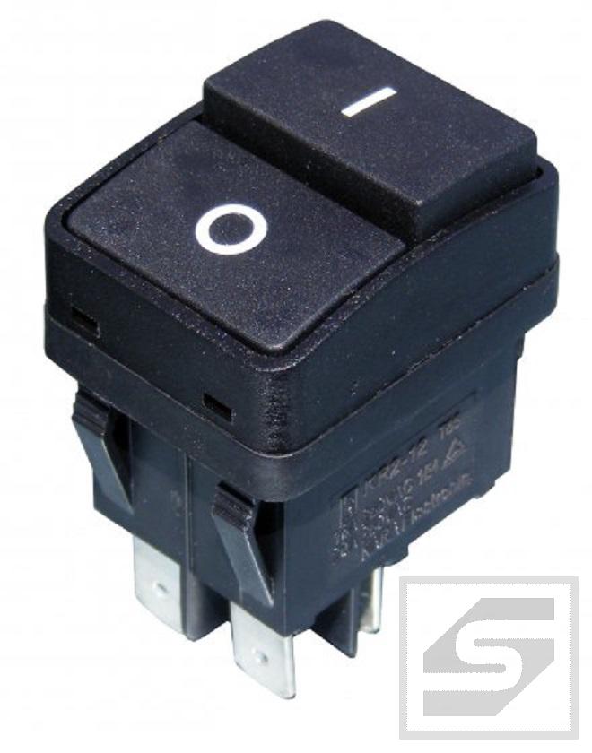 Przełącznik klawiszowy KR2-12-BK; 4-pin;16A/250VAC;ON-OFF;dwusekcyjny