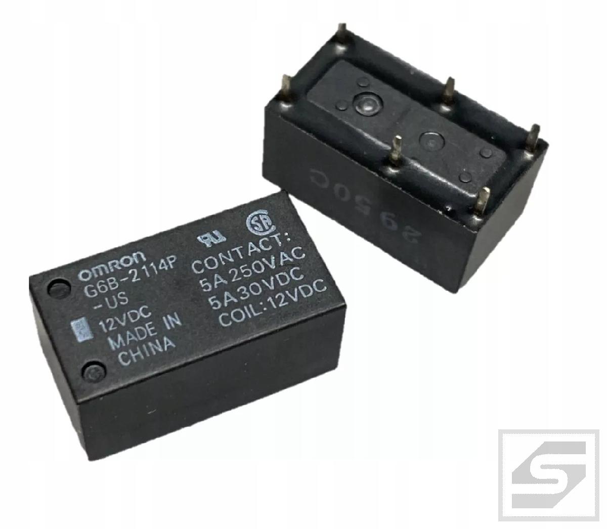 Przekaźnik G6B-2114P-US-12VDC OMRON SPST-NO+SPST-NC;Ucewki:12V;5A/250V